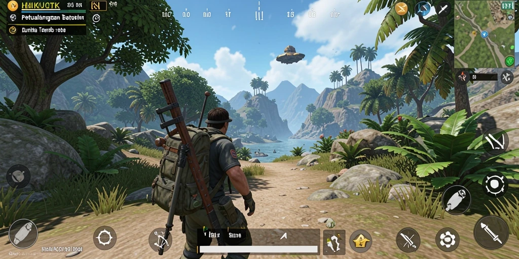 Tampilan mendebarkan dari gameplay HAIKUOTK di dunia terbuka.