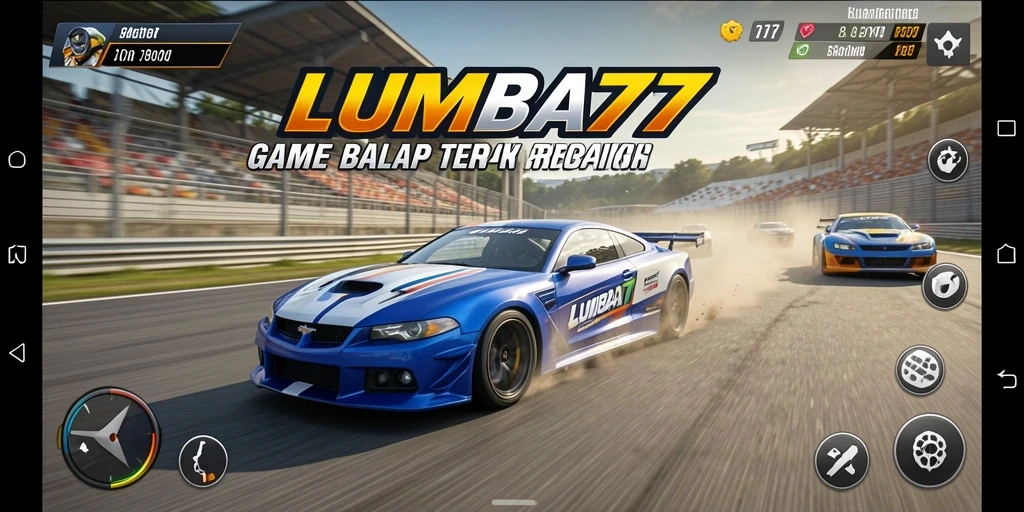 Screenshot gameplay LUMBA77 dengan aksi balapan yang mendebarkan.
