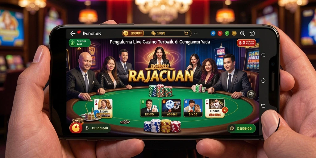 Tampilan gameplay seru di RAJACUAN dengan dealer langsung.