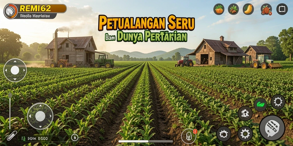 Tampilan menarik dari gameplay pertanian di REMI62.