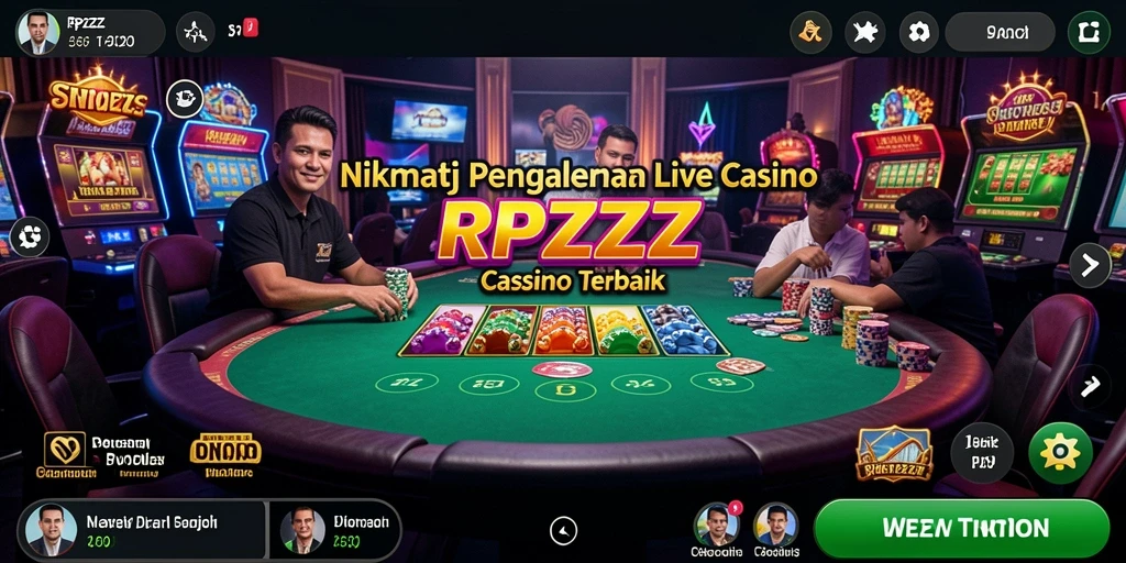 Screenshot gameplay RPZZZ yang menampilkan dealer langsung dan interaksi sosial.