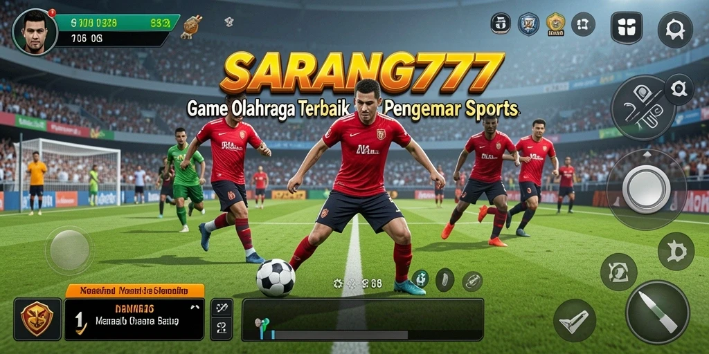 Tampilan utama SARANG777 dengan aksi kompetisi olahraga yang mendebarkan.